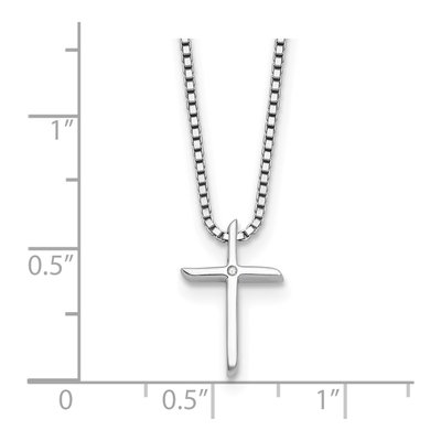 Sterling Silver Diamond Cross Necklace – view 5