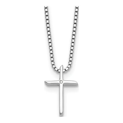 Sterling Silver Diamond Cross Necklace