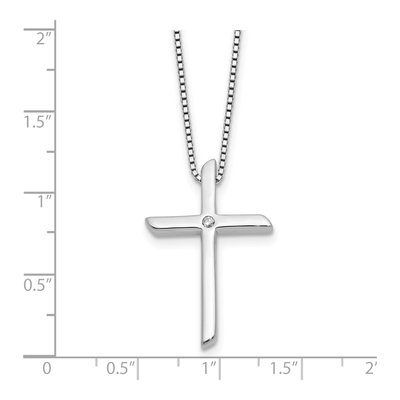 Sterling Silver Diamond Cross Necklace – view 5