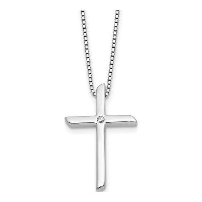 Sterling Silver Diamond Cross Necklace