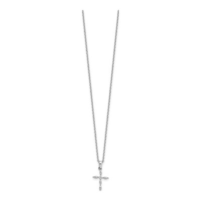 Sterling Silver Diamond Cross Necklace – view 2