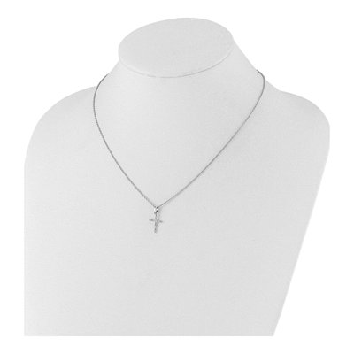 Sterling Silver Diamond Cross Necklace – view 3