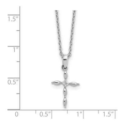 Sterling Silver Diamond Cross Necklace – view 4