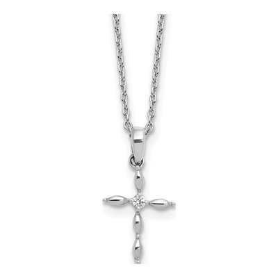 Sterling Silver Diamond Cross Necklace