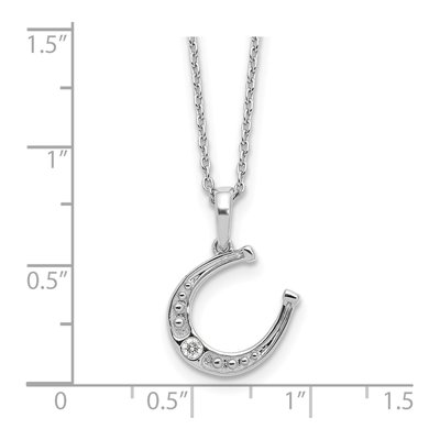 Sterling Silver Diamond Horseshoe Necklace – view 5