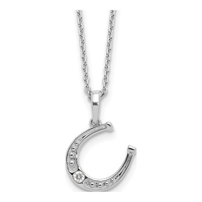 Sterling Silver Diamond Horseshoe Necklace