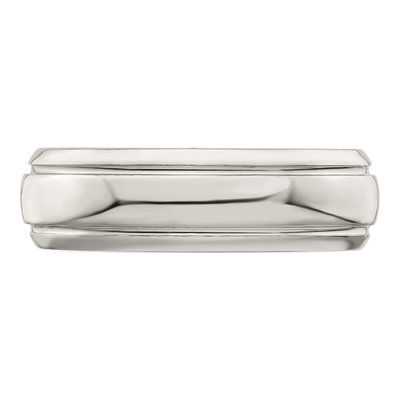 Sterling Silver 6mm Domed Beveled Wedding Band – view 5