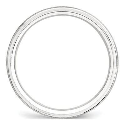Sterling Silver 6mm Beveled Wedding Band – view 3