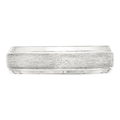 Sterling Silver 6mm Beveled Wedding Band – view 4