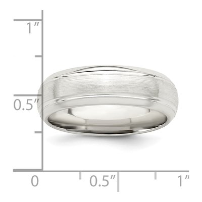 Sterling Silver 6mm Beveled Wedding Band – view 5