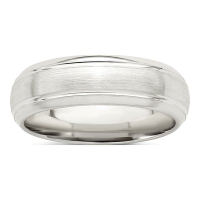 Sterling Silver 6mm Beveled Wedding Band