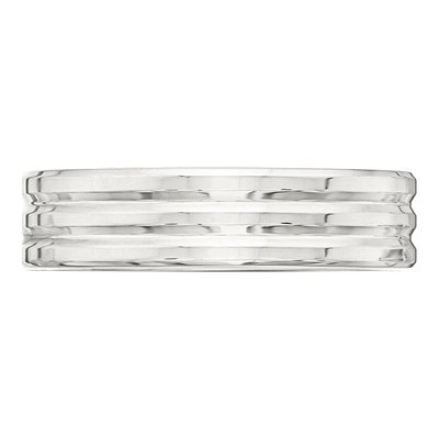 Sterling Silver 6mm Grooved Flat Wedding Band – view 4