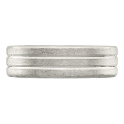 Sterling Silver 6mm Flat Wedding Band – view 5