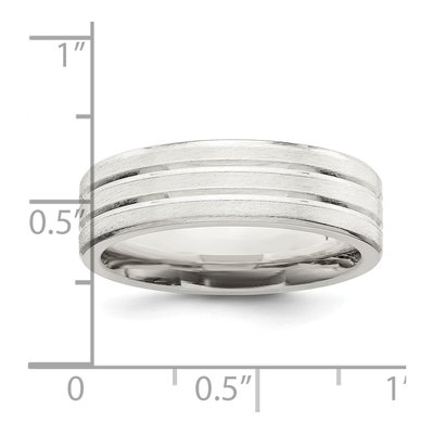Sterling Silver 6mm Flat Wedding Band – view 6