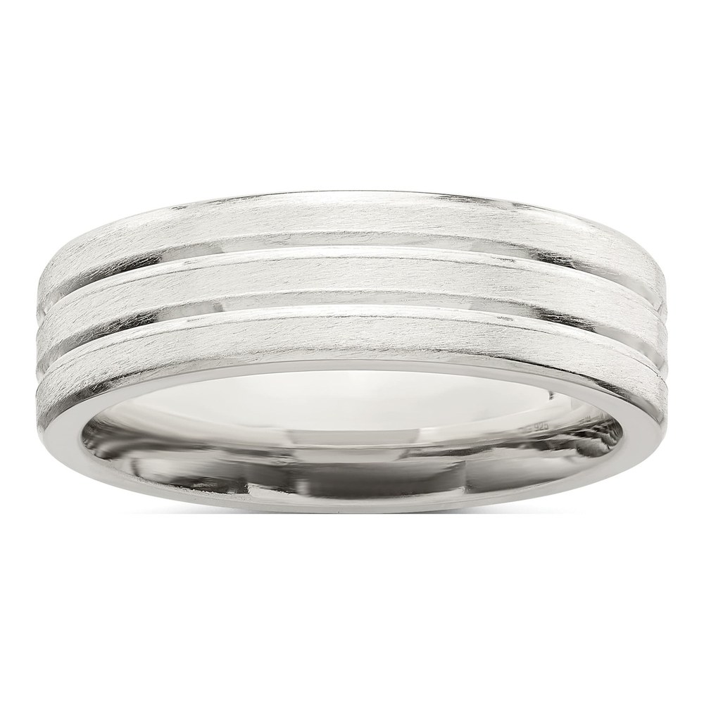Sterling Silver 6mm Flat Wedding Band