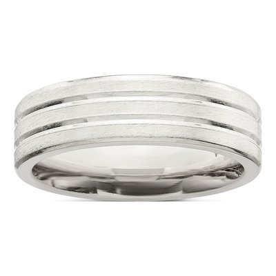 Sterling Silver 6mm Flat Wedding Band