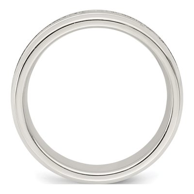 Sterling Silver 6mm Flat Beveled Edge Wedding Band – view 3