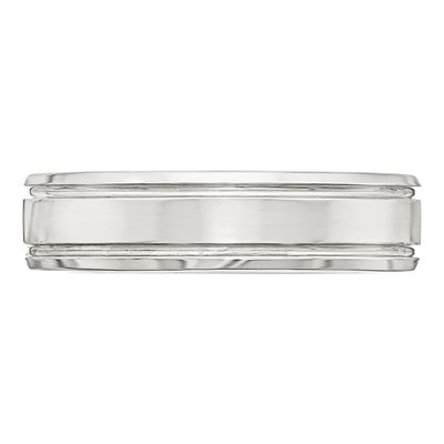 Sterling Silver 6mm Flat Beveled Edge Wedding Band – view 4