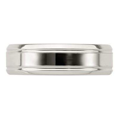 Sterling Silver 6mm Flat Beveled Edge Wedding Band – view 5