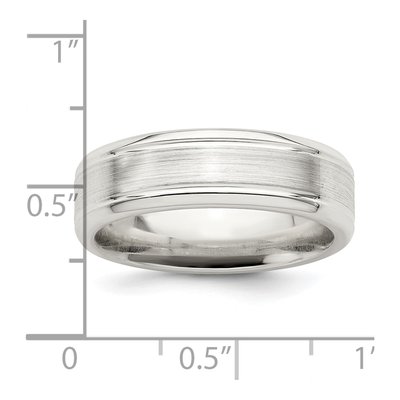 Sterling Silver 6mm Flat Wedding Band – view 6