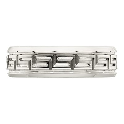Sterling Silver 6mm Greek Key Flat Wedding Band – view 5