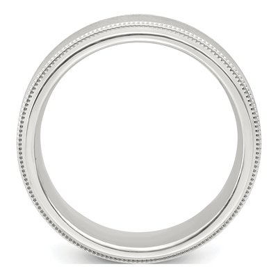 Sterling Silver 8mm Beveled Wedding Band – view 3