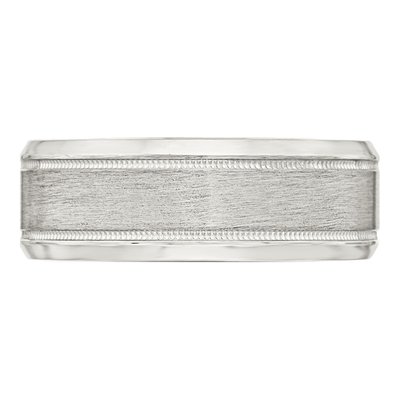Sterling Silver 8mm Beveled Wedding Band – view 4