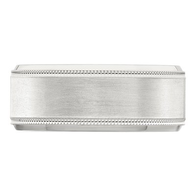 Sterling Silver 8mm Beveled Wedding Band – view 5