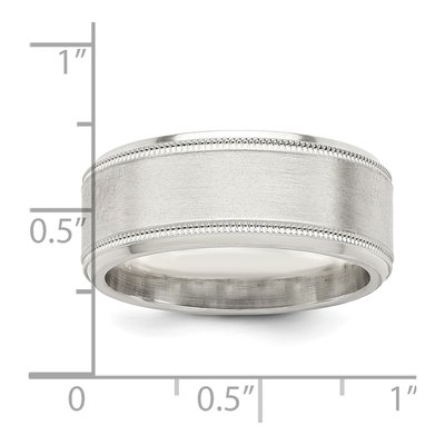 Sterling Silver 8mm Beveled Wedding Band – view 6