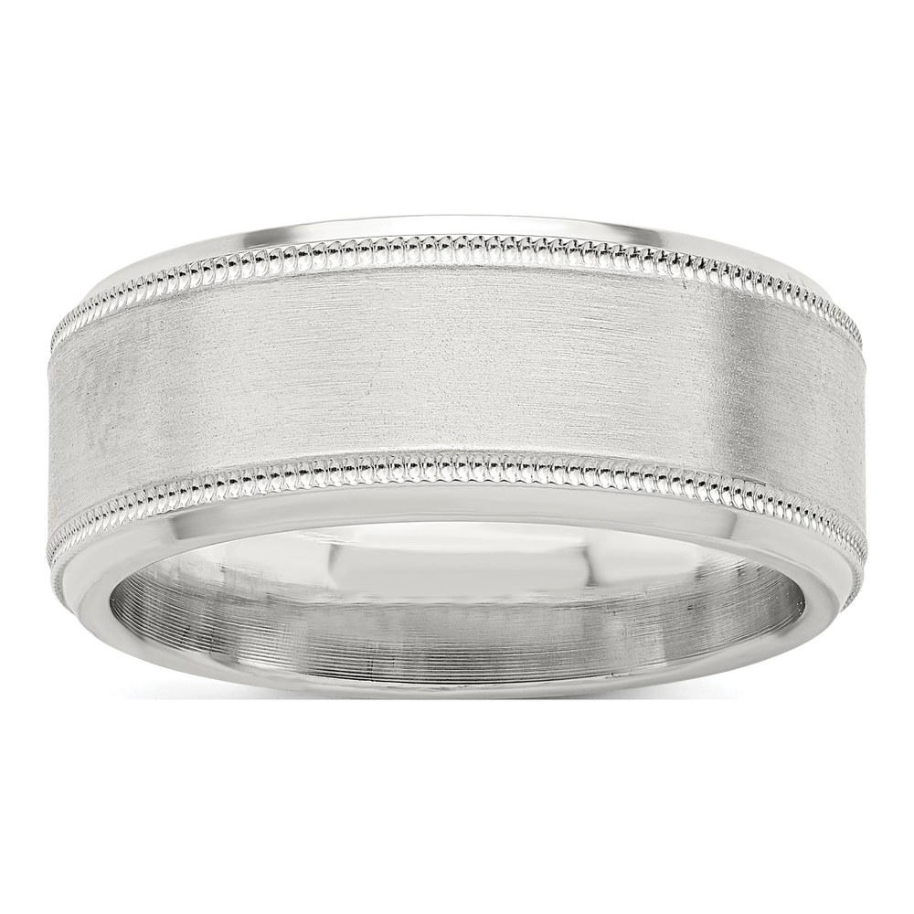 Sterling Silver 8mm Beveled Wedding Band