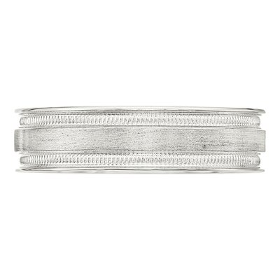 Sterling Silver 6mm Milgrain Wedding Band – view 4