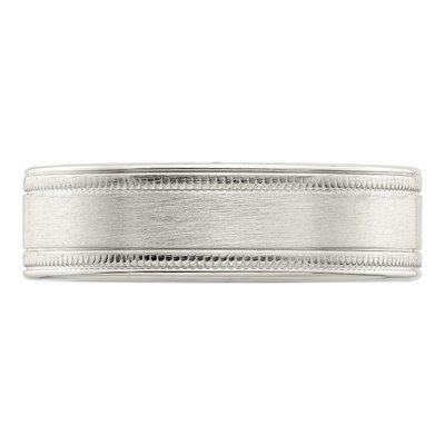 Sterling Silver 6mm Milgrain Wedding Band – view 5