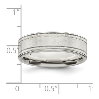 Sterling Silver 6mm Milgrain Wedding Band – view 6