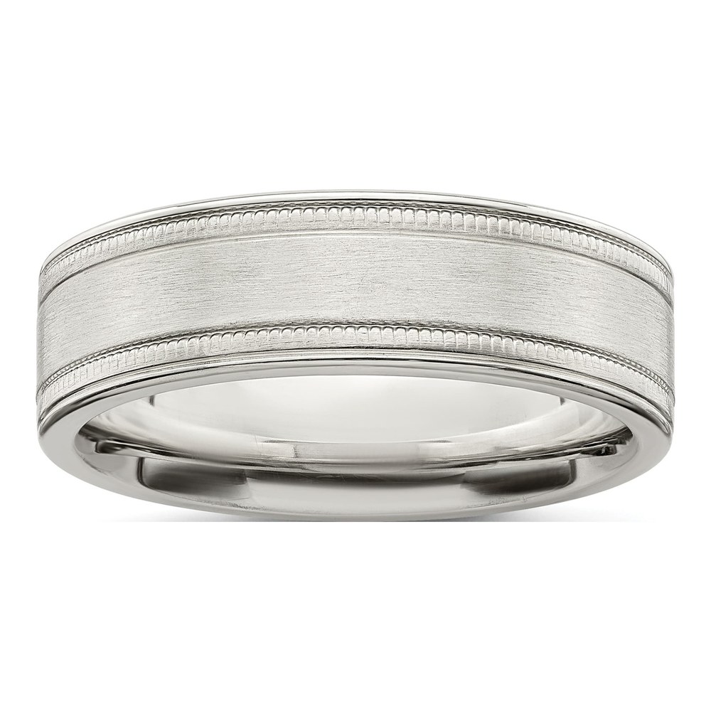 Sterling Silver 6mm Milgrain Wedding Band