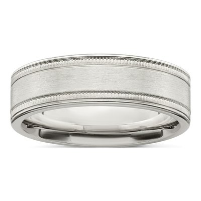 Sterling Silver 6mm Milgrain Wedding Band