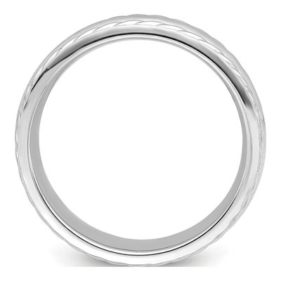 Sterling Silver 6mm Domed Rope Edge Wedding Band – view 3
