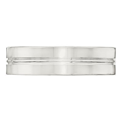 Sterling Silver 6mm Grooved Flat Wedding Band – view 4