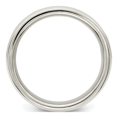 Sterling Silver 6mm Flat Grooved Wedding Band – view 3
