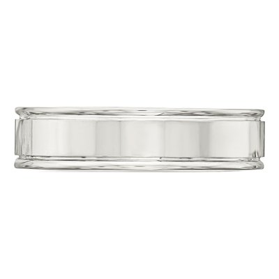 Sterling Silver 6mm Flat Grooved Wedding Band – view 4