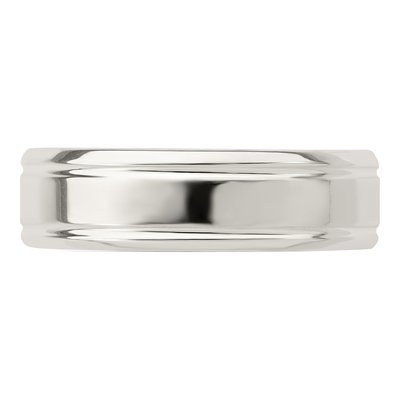 Sterling Silver 6mm Flat Grooved Wedding Band – view 5