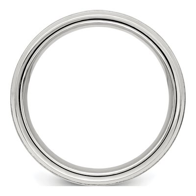 Sterling Silver 6mm Grooved Wedding Band – view 3