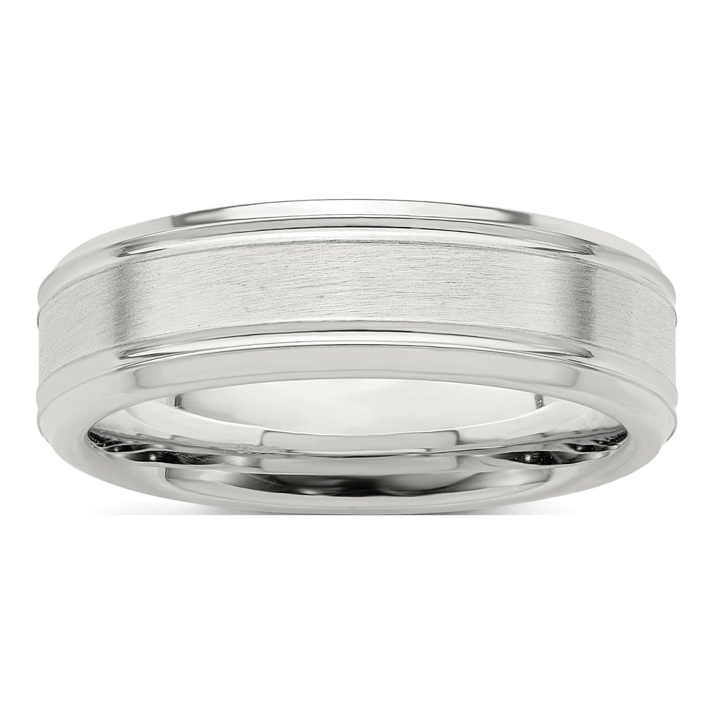 Sterling Silver 6mm Grooved Wedding Band