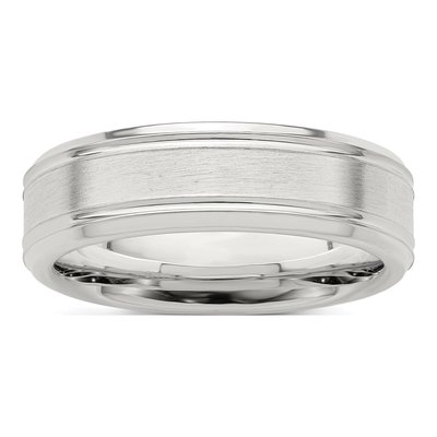 Sterling Silver 6mm Grooved Wedding Band