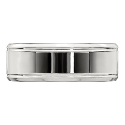 Sterling Silver 8mm Flat Beveled Wedding Band – view 4