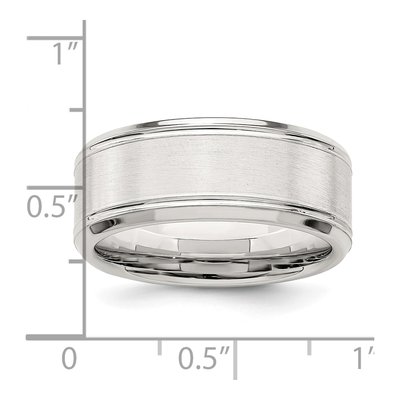 Sterling Silver 8mm Beveled Wedding Band – view 6