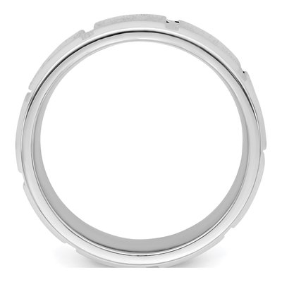 Sterling Silver 8mm Beveled Edge Wedding Band – view 3