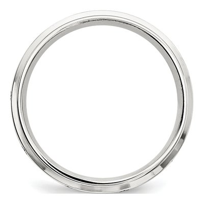Sterling Silver 7mm Enamel Fancy Wedding Band – view 2