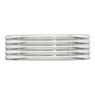 Sterling Silver 7mm Fancy 5-Row Wedding Band – view 4