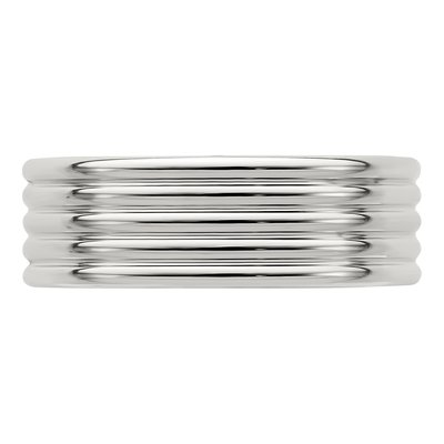 Sterling Silver 7mm Fancy 5-Row Wedding Band – view 5