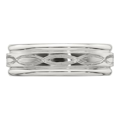 Sterling Silver 7mm Intertwined Flat Wedding Band – view 4